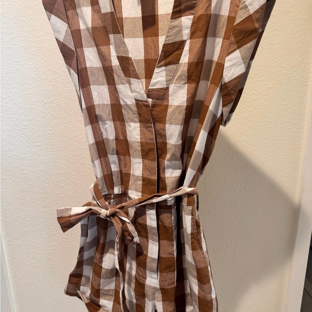 Anthropologie checkered romper size 12
